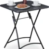 Table De Jardin Relaxdays Pliable - Table Pliante En Métal - Table De Balcon Carrée - Résistante Aux Intempéries