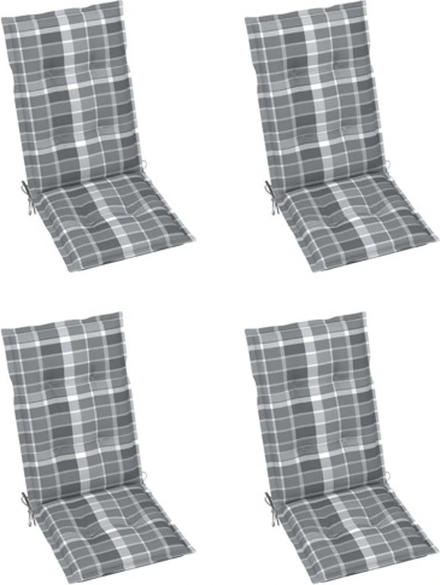 VidaXL Chaises De Jardin De Jardin 4 Pièces Avec Coussins à VidaXL Gris Teck Massif 4 VidaXL Chaises De Jardin De Jardin 4 Pièces Avec Coussins à VidaXL Gris Teck Massif – Image 4