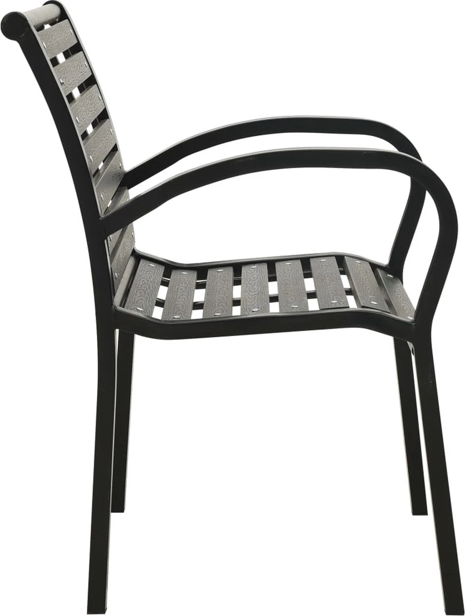 La Dolce Vita - Chaises De Jardin - Chaises D'extérieur - Chaises De Terrasse - Chaises De Jardin - Chaises Longues D'extérieur - Chaises De Table De Jardin - Chaises De Jardin 2 Pcs Acier Et HKC Noir 6 La Dolce Vita - Chaises De Jardin - Chaises D'extérieur - Chaises De Terrasse - Chaises De Jardin - Chaises Longues D'extérieur - Chaises De Table De Jardin - Chaises De Jardin 2 Pcs Acier Et HKC Noir – Image 6