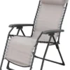 GENERIC - Fauteuil De Jardin Avec Accoudoirs ZERO GRAVITY - Lounger - Transat De Jardin - Multiples Positions - Pliable - Avec Kussen Intégré - Acier - Beige - 100 Kg MAX - 91x65.5x116 Cm