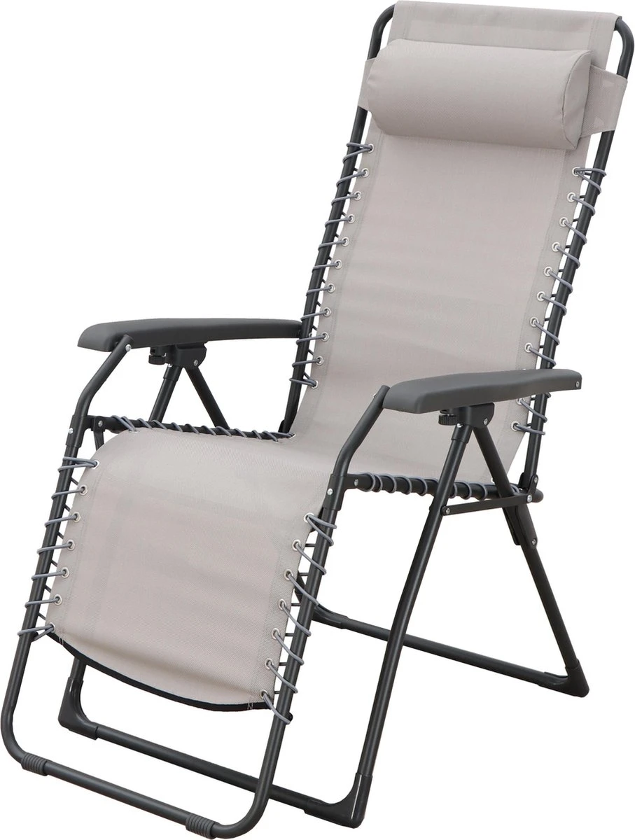 GENERIC - Fauteuil De Jardin Avec Accoudoirs ZERO GRAVITY - Lounger - Transat De Jardin - Multiples Positions - Pliable - Avec Kussen Intégré - Acier - Beige - 100 Kg MAX - 91x65.5x116 Cm 1 GENERIC - Fauteuil De Jardin Avec Accoudoirs ZERO GRAVITY - Lounger - Transat De Jardin - Multiples Positions - Pliable - Avec Kussen Intégré - Acier - Beige - 100 Kg MAX - 91x65.5x116 Cm