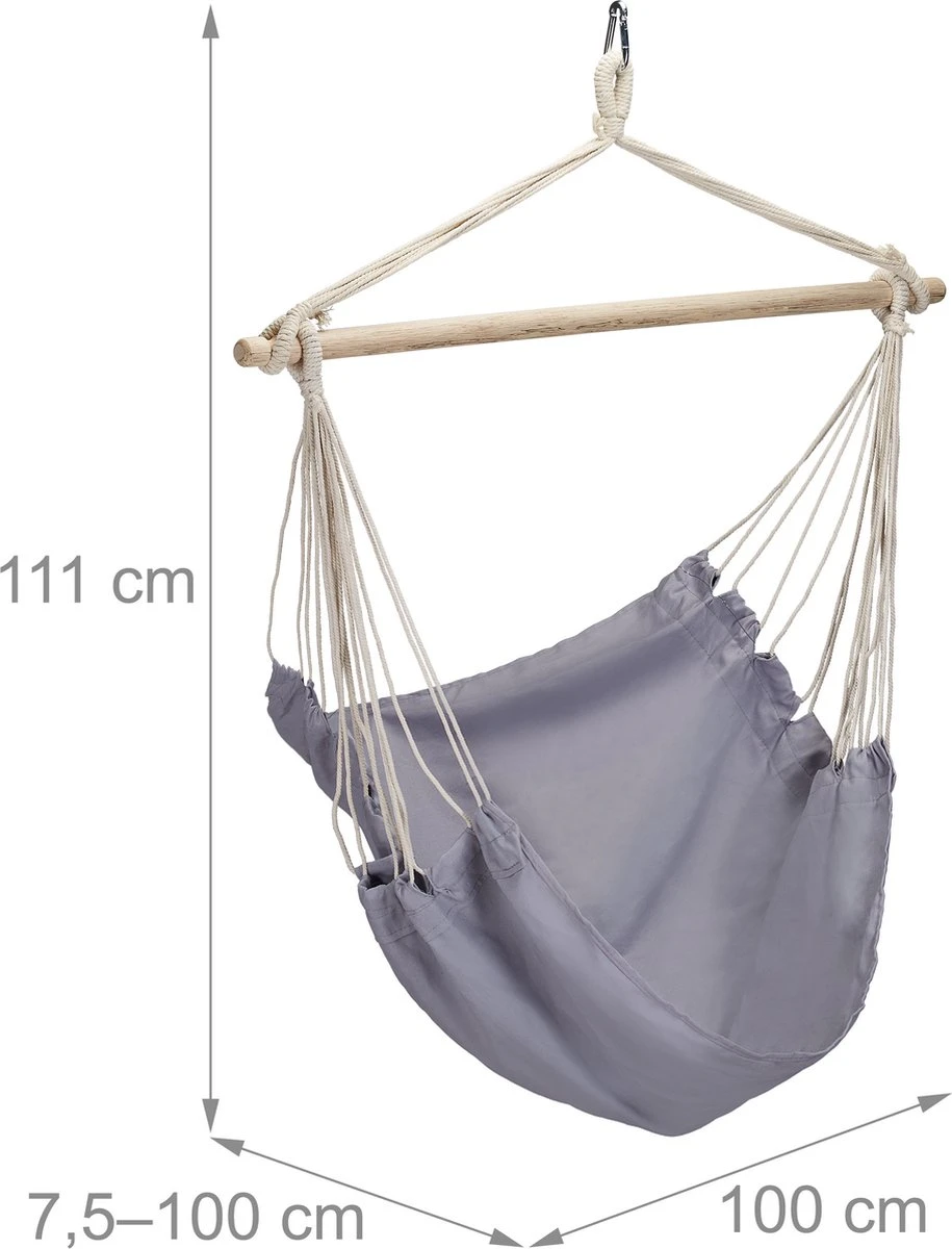 Fauteuil Suspendu Relaxdays Gris - Fauteuil Hamac 150 Kg - Fauteuil Suspendu Enfant Jardin - Fauteuil Suspendu 11 Fauteuil Suspendu Relaxdays Gris - Fauteuil Hamac 150 Kg - Fauteuil Suspendu Enfant Jardin - Fauteuil Suspendu – Image 11