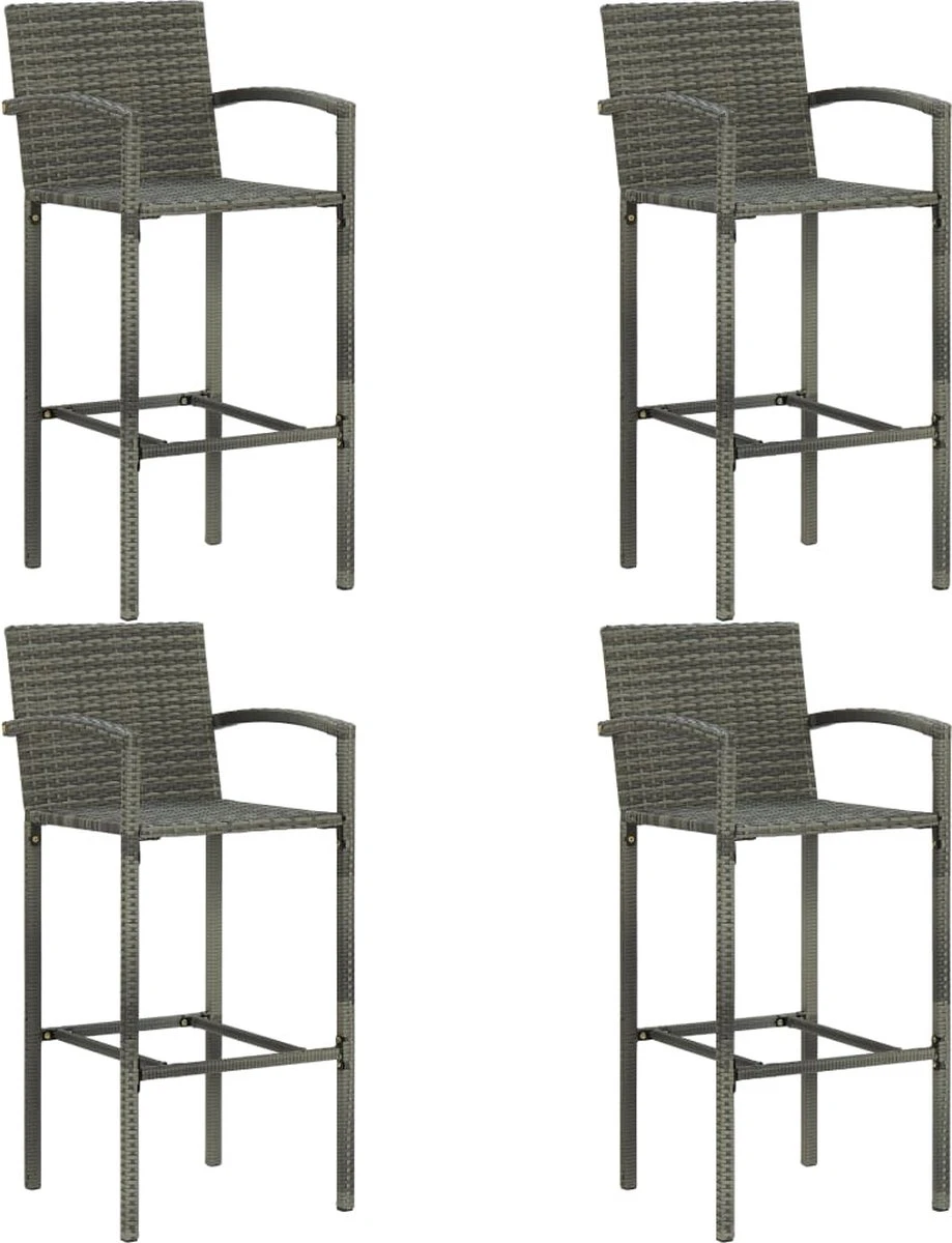 Ensemble De Bar De Jardin Premium - Ensemble De Bar De Jardin 5 Pièces Poly Rotin Gris 9 Ensemble De Bar De Jardin Premium - Ensemble De Bar De Jardin 5 Pièces Poly Rotin Gris – Image 9