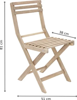 NATERIAL - Salon De Jardin Origami - Salon De Balcon Pliable - 1x Table 55x55 Cm + 2X Chaises De Jardin - 2 Personnes - Acacia -Jardin Meubles Magasin 919x1200