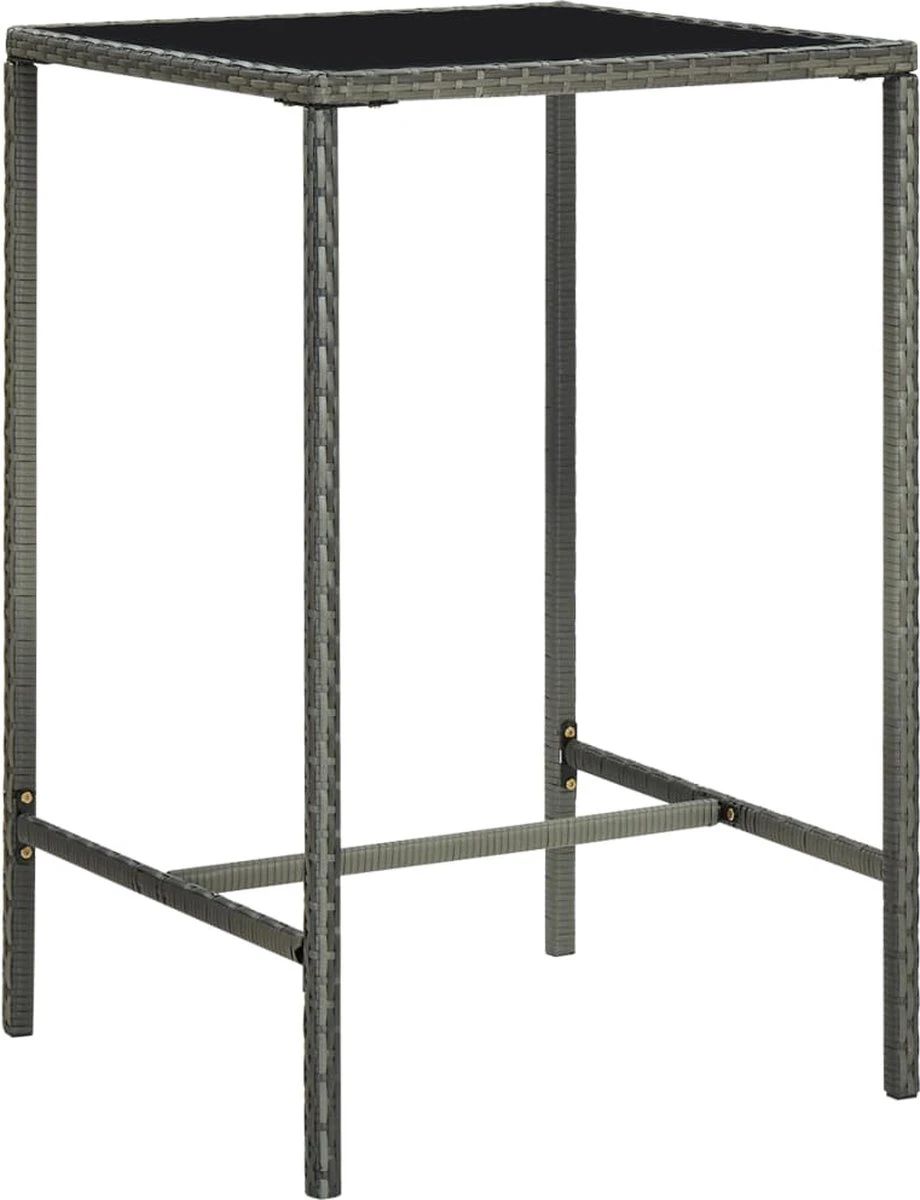 La Dolce Vita - Table 3 Pièces GardenBar Avec Chaises - Meuble Bar - Meuble Bar - Meuble D'angle Bar - Table Haute Avec Tabourets - Ensemble Bistro Avec Table Et Chaises Avec Coussins Polyrotin Gris 5 La Dolce Vita - Table 3 Pièces GardenBar Avec Chaises - Meuble Bar - Meuble Bar - Meuble D'angle Bar - Table Haute Avec Tabourets - Ensemble Bistro Avec Table Et Chaises Avec Coussins Polyrotin Gris – Image 5