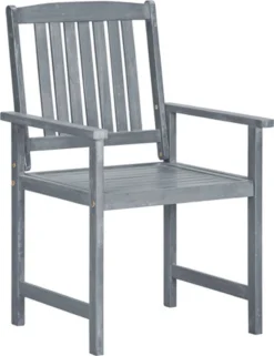 VidaXL Chaises De Jardin De Jardin 8 Pcs Avec Coussins Bois D'acacia Massif Gris -Jardin Meubles Magasin 923x1200 2