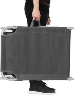 Signature Home Malaga Chaise Longue - Chaise Longue Avec Appuie-tête Et Toit Ouvrant - Dossier Réglable - Léger - Pliable - Chargeable Jusqu'à 150 Kg - Jardin - Balcon - Noir - 53 X 193 X 29,5 Cm -Jardin Meubles Magasin 933x1200