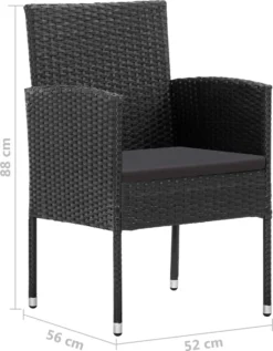 La Dolce Vita - Salon De Jardin 3 Pièces - Salon De Terrasse - Salon De Jardin Avec Chaises Et Table - Salon De Plein Air Polyrotin Noir -Jardin Meubles Magasin 935x1200