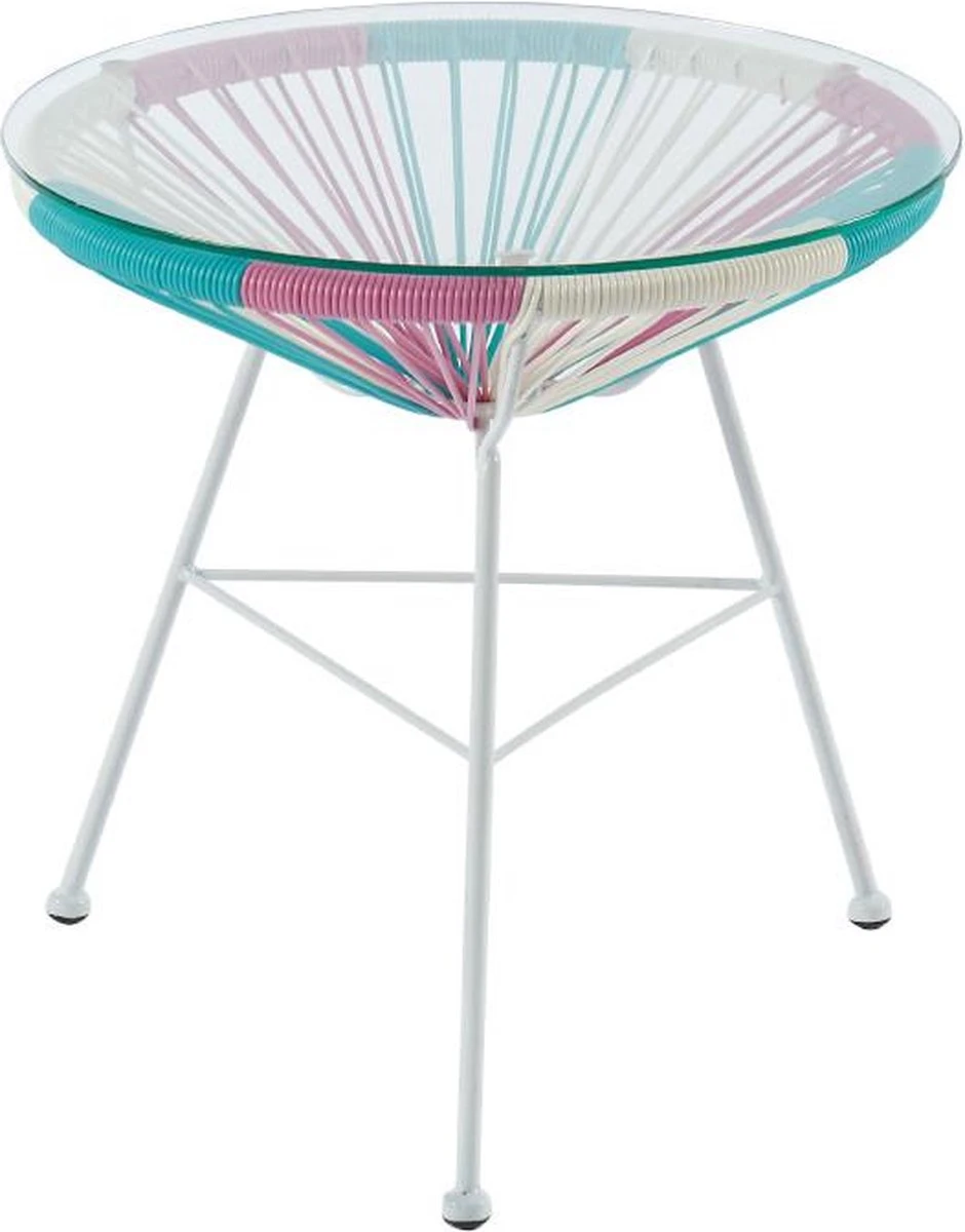 Salon De Jardin II En Fils De Résine Tressés - Rose, Bleu, Blanc - 2 Chaises Et Une Table - ALIOS L 72 Cm X H 86 Cm X P 81 Cm 3 Salon De Jardin II En Fils De Résine Tressés - Rose, Bleu, Blanc - 2 Chaises Et Une Table - ALIOS L 72 Cm X H 86 Cm X P 81 Cm – Image 3