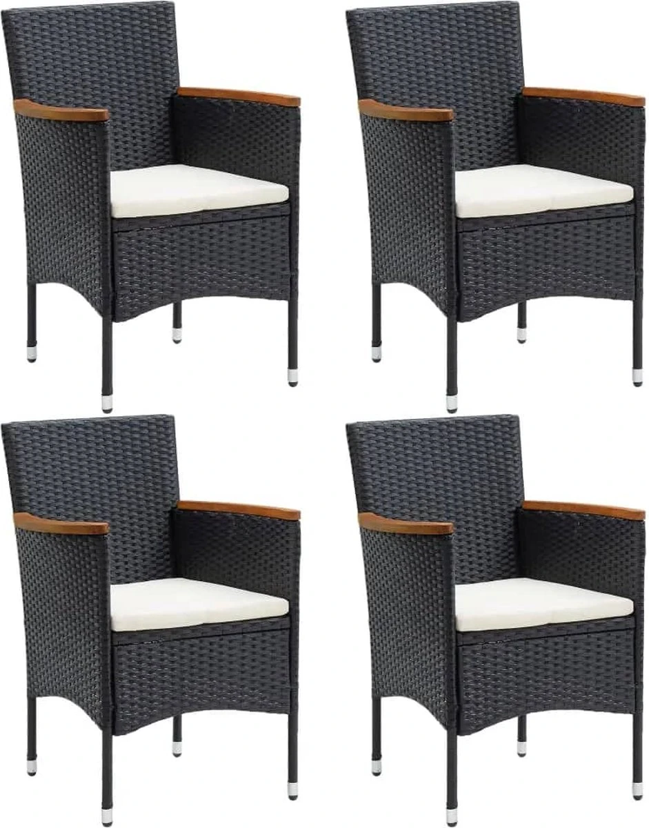 La Dolce Vita - Salon De Jardin 5 Pièces - Salon De Terrasse - Salon De Jardin Avec Chaises Et Table - Salon De Plein Air Avec Coussins Poly Rotin Noir 3 La Dolce Vita - Salon De Jardin 5 Pièces - Salon De Terrasse - Salon De Jardin Avec Chaises Et Table - Salon De Plein Air Avec Coussins Poly Rotin Noir – Image 3