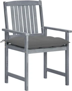 VidaXL Chaises De Jardin De Jardin 8 Pcs Avec Coussins Bois D'acacia Massif Gris -Jardin Meubles Magasin 947x1200 1