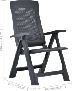 Prolenta Premium - Chaises De Jardin 2 Pcs Réglables En Plastique De Couleur Anthracite -Jardin Meubles Magasin 953x1200 6