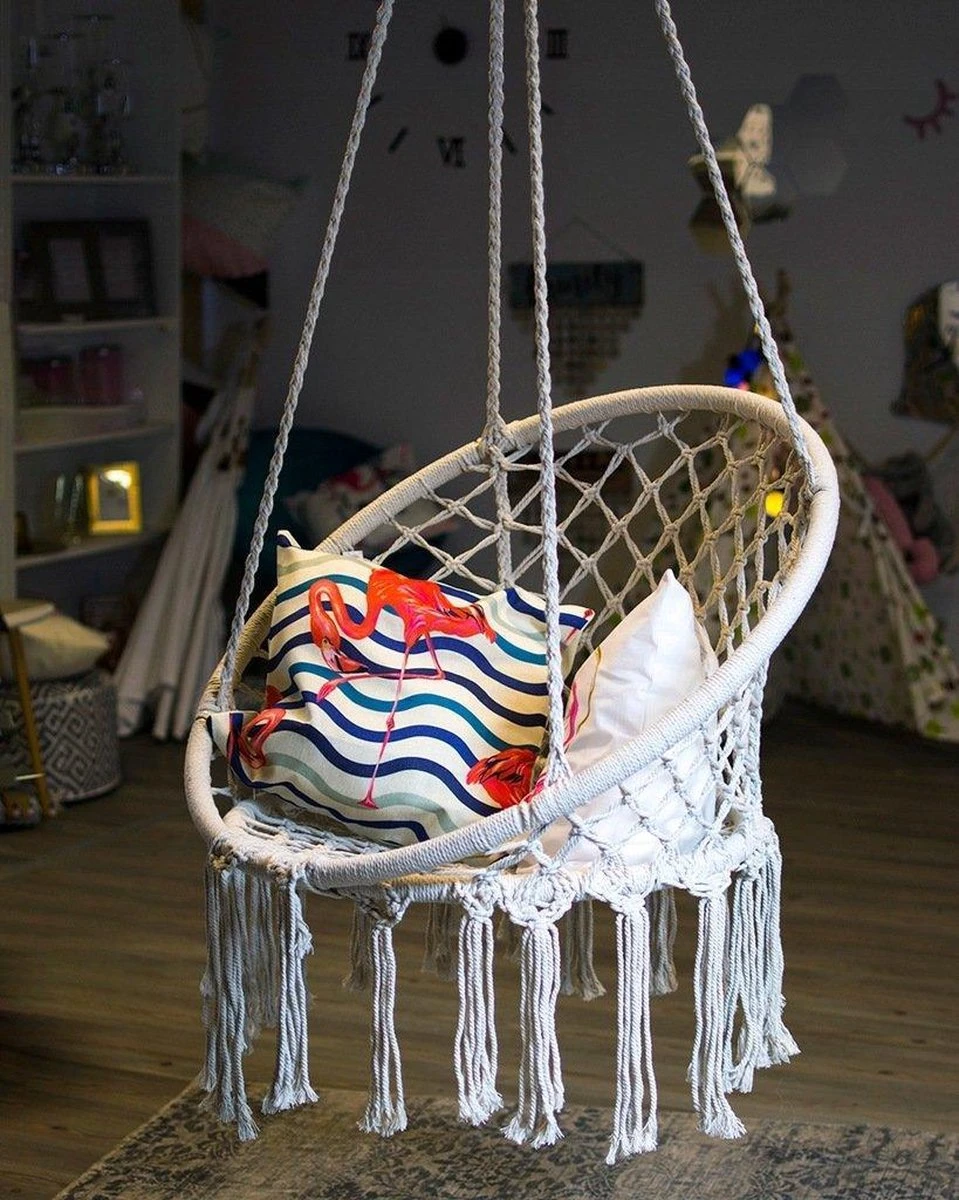 Chaise Suspendue Knout-chaises Suspendues En Corde Nouée, Y Compris Le Kit De Montage Pour L'extérieur. 10 Chaise Suspendue Knout-chaises Suspendues En Corde Nouée, Y Compris Le Kit De Montage Pour L'extérieur. – Image 10