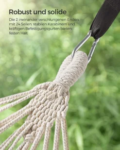 SONGMICS Hamac Pour 2 Personnes 210 X 150 Cm Charge Maximale 300 Kg Pour Terrasse, Balcon, Jardin, Extérieur, Y Compris Sac De Transport, Sangles De Fixation Et Mousqueton -Jardin Meubles Magasin 960x1200 1