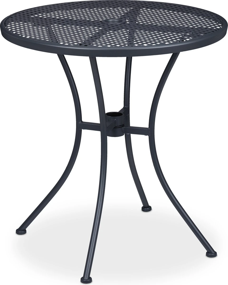 Table De Jardin Relaxdays 70 Cm Avec Trou Pour Parasol - Table D'extérieur En Métal - Table De Bistrot - Table à Manger 8 Table De Jardin Relaxdays 70 Cm Avec Trou Pour Parasol - Table D'extérieur En Métal - Table De Bistrot - Table à Manger – Image 8