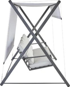 NATERIAL - Balançoire De Jardin ODYSSEA - Balançoire 3 Places - Store Coulissant - Avec Coussins - Acier - Grijs Et Gris Clair - Banc Balançoire - Balançoire Hollywood 14 NATERIAL - Balançoire De Jardin ODYSSEA - Balançoire 3 Places - Store Coulissant - Avec Coussins - Acier - Grijs Et Gris Clair - Banc Balançoire - Balançoire Hollywood -Jardin Meubles Magasin 970x1200