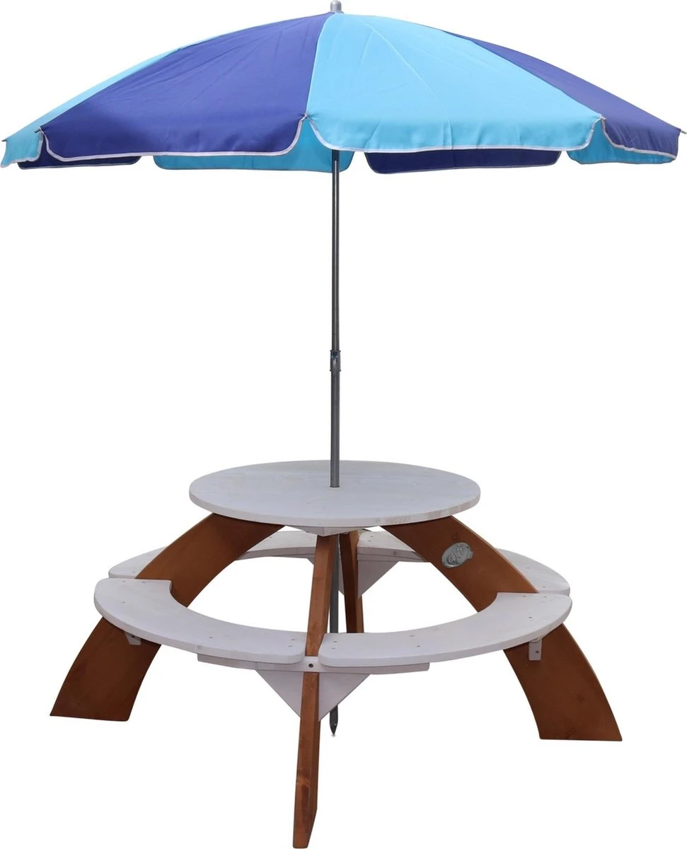 AXI Orion Table Pique Nique Enfant Ronde En Bois Marron & Blanc - Table Picnic Avec Parasol Pour Le Jardin 7 AXI Orion Table Pique Nique Enfant Ronde En Bois Marron & Blanc - Table Picnic Avec Parasol Pour Le Jardin – Image 7