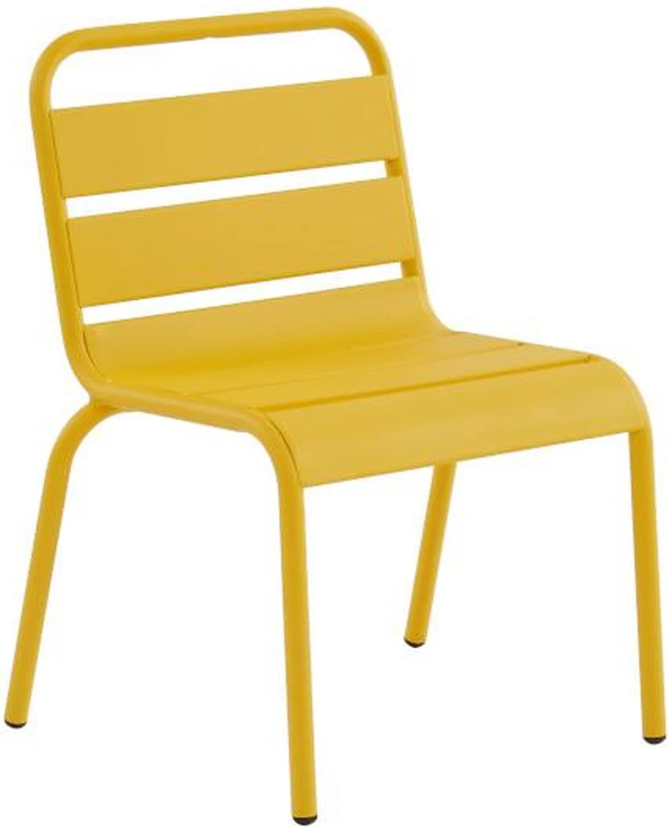 MYLIA Ensemble De Table à Manger En Métal Pour Enfant POPAYAN - Une Table Et 4 Chaises Empilables - Jaune L 80 Cm X H 55,5 Cm X P 39 Cm 6 MYLIA Ensemble De Table à Manger En Métal Pour Enfant POPAYAN - Une Table Et 4 Chaises Empilables - Jaune L 80 Cm X H 55,5 Cm X P 39 Cm – Image 6