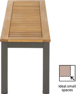 NATERIAL - Banc ORIS - Banc De Jardin 2 Places - Banc De Balcon - 129,5x45x43 Cm - Aluminium - Eucalyptus FSC - Banc En Bois - Mobilier De Balcon -Jardin Meubles Magasin 973x1200 5