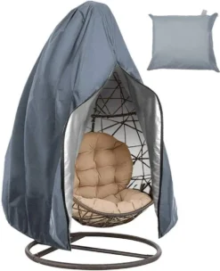 Housse De Chaise Suspendue, Coupe-vent, Imperméable, Résistante Aux UV, Tissu Oxford 210D Résistant à La Déchirure, Panier Suspendu, Balançoire, Housse De Protection Pour Chaise Suspendue (190 X 115 Cm) (Gris)