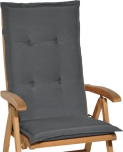 Coussins De Jardin Beautissu Loft HL à Dossier Haut - 120 X 50 Cm - Coussin Grijs Graphite - Coussin D'assise UV - Coussin De Coussins De Jardin