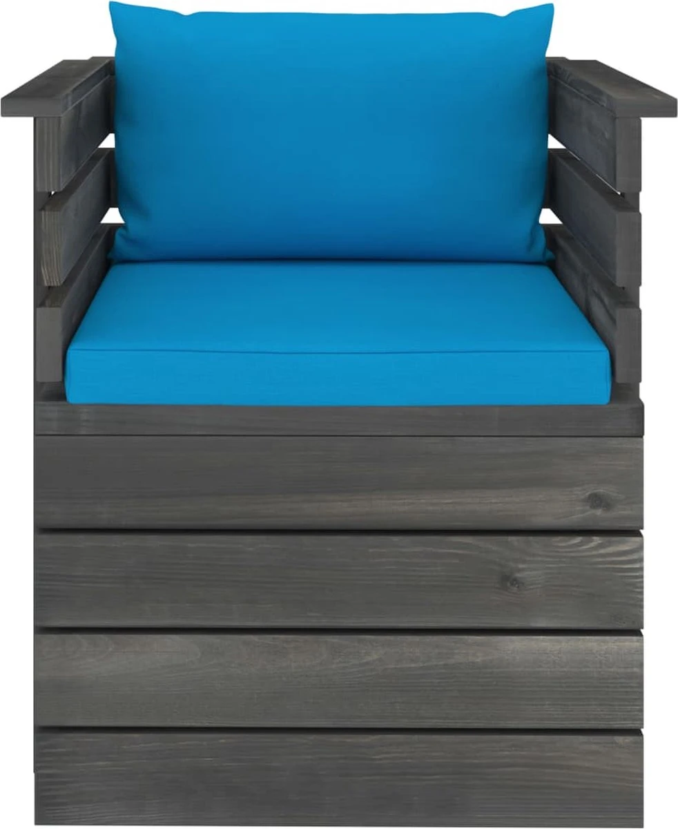 Prolenta Premium - Fauteuil De Jardin Avec Coussins En Pin De Palette - Fauteuil - Fauteuils Avec Accoudoirs - Housse Stretch - Relax - Design 3 Prolenta Premium - Fauteuil De Jardin Avec Coussins En Pin De Palette - Fauteuil - Fauteuils Avec Accoudoirs - Housse Stretch - Relax - Design – Image 3