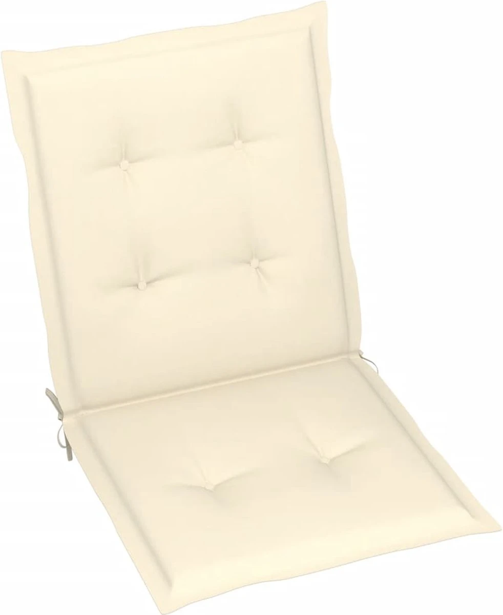 Decoways - Coussins Pour Chaise De Coussins De Chaise De Jardin 2 Pièces 100x50x4 Cm Couleur Crème 3 Decoways - Coussins Pour Chaise De Coussins De Chaise De Jardin 2 Pièces 100x50x4 Cm Couleur Crème – Image 3
