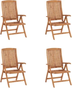 Prolenta Premium - Chaises De Jardin 4 Pcs Réglables Avec Coussins En Teck Massif -Jardin Meubles Magasin 983x1200 1