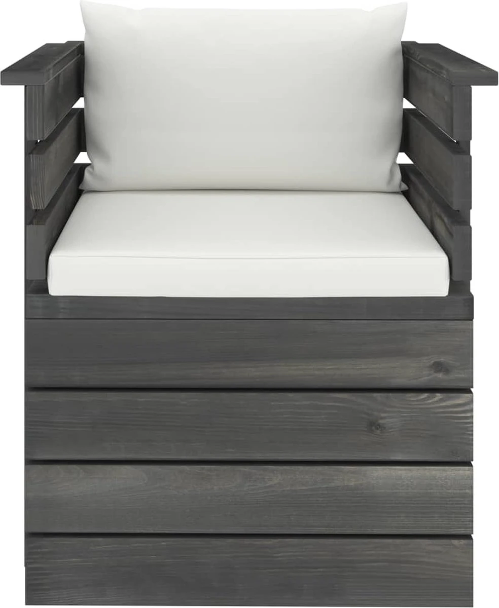 Prolenta Premium - Fauteuil De Jardin Avec Coussins En Pin De Palette - Fauteuil - Fauteuils Avec Accoudoirs - Housse Stretch - Relax - Design 5 Prolenta Premium - Fauteuil De Jardin Avec Coussins En Pin De Palette - Fauteuil - Fauteuils Avec Accoudoirs - Housse Stretch - Relax - Design – Image 5