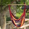 Chaise Suspendue Brésilienne Avec Bâton En Bois - 100x100CM - Intérieur & Extérieur - Chargeable Jusqu'à 120 Kg