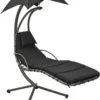 Prolenta Premium - Chaise à Bascule - Chaise à Bascule De Jardin 190x90x200 Cm Tissu Noir Et Gris - Zwart - Balançoire