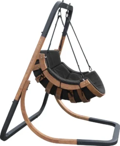 AXI Capri Chaise Suspendue Sur Pied En Bois - Fauteuil / Siège Suspendu Suspendu Avec Support Pour Le Jardin - Balançoire En Noir Pour L'extérieur Pour 1 Personne - Chargement Jusqu'à 150 Kg -Jardin Meubles Magasin 991x1200 3