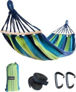 Hamac Plein Air Avec Suspension Et Mousqueton | 2 Personnes XXL 285 X 160 Cm | Maxi 250 Kg | Hamac De Voyage En Soie De Parachute 600 G Ultra Léger | Camping, Randonnée, Jardin