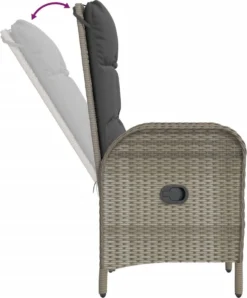 La Dolce Vita - Salon De Jardin 7 Pièces - Salon De Terrasse - Salon De Jardin Avec Chaises Et Table - Salon De Plein Air Avec Coussins Poly Rotin Gris -Jardin Meubles Magasin 994x1200