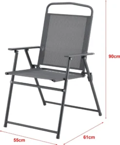 Salon De Jardin De 4 Places Avec Parasol Meubles Extérieurs Solides Résistants Aux Intempéries Protection UV SPF 30 Aluminium PVC Polyester Verre Noir Gris Foncé [en.casa] -Jardin Meubles Magasin 998x1200 4